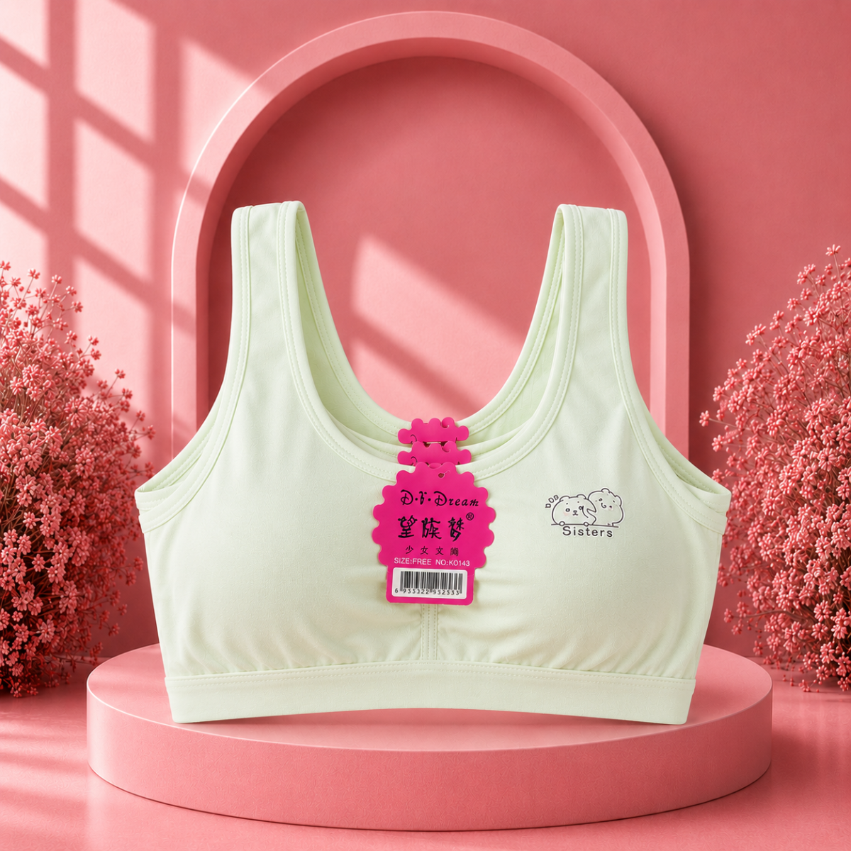 Teenager or Traning bra  light padded-green