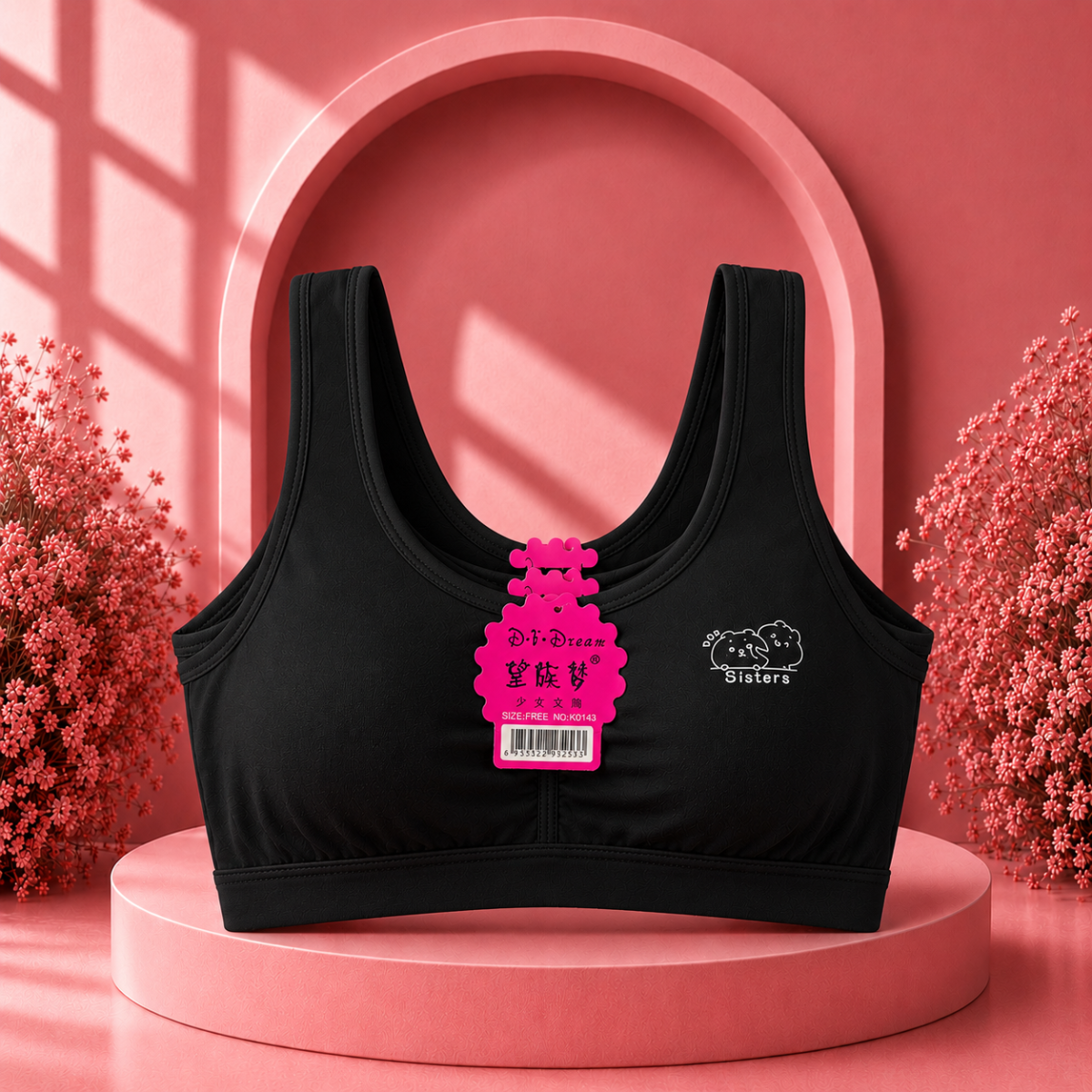 Teenager or Training bra  light padded-black